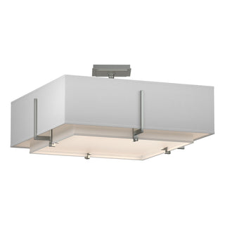 Hubbardton Forge - 126510-SKT-82-SF1605-SF2012 - Exos Square Double Shade Semi-Flush - Exos - Vintage Platinum