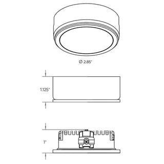 Power-Led Puck LED Puck in Satin Nickel
