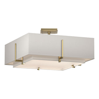 Hubbardton Forge - 126510-SKT-86-SF1605-SE2012 - Exos Square Double Shade Semi-Flush - Exos - Modern Brass