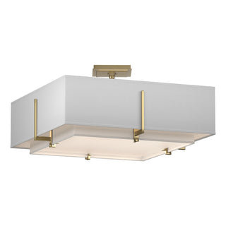 Hubbardton Forge - 126510-SKT-86-SF1605-SF2012 - Exos Square Double Shade Semi-Flush - Exos - Modern Brass