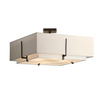 Hubbardton Forge - 126513-SKT-14-SF2012-SE2401 - Exos Square Large Double Shade Semi-Flush - Exos - Oil Rubbed Bronze