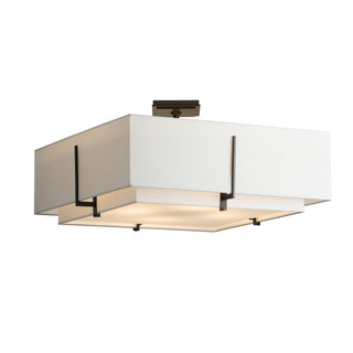 Hubbardton Forge - 126513-SKT-14-SF2012-SF2401 - Exos Square Large Double Shade Semi-Flush - Exos - Oil Rubbed Bronze