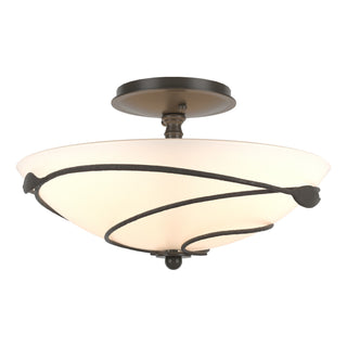 Hubbardton Forge - 126712-SKT-07-GG0048 - Forged Leaves Semi-Flush - Leaf - Dark Smoke
