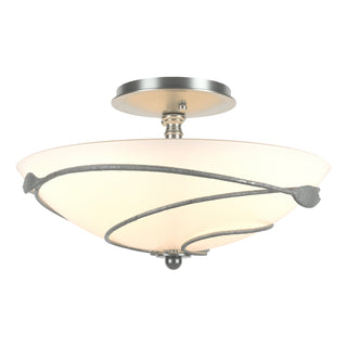 Hubbardton Forge - 126712-SKT-82-GG0048 - Forged Leaves Semi-Flush - Leaf - Vintage Platinum