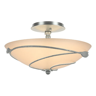 Hubbardton Forge - 126712-SKT-82-SS0048 - Forged Leaves Semi-Flush - Leaf - Vintage Platinum