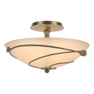 Hubbardton Forge - 126712-SKT-84-SS0048 - Forged Leaves Semi-Flush - Leaf - Soft Gold
