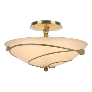 Hubbardton Forge - 126712-SKT-86-SS0048 - Forged Leaves Semi-Flush - Leaf - Modern Brass