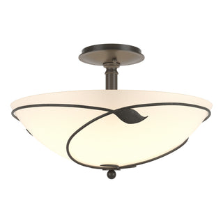 Hubbardton Forge - 126732-SKT-07-GG0052 - Forged Leaves Large Semi-Flush - Leaf - Dark Smoke