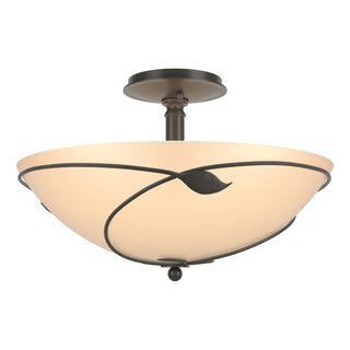 Hubbardton Forge - 126732-SKT-07-SS0052 - Forged Leaves Large Semi-Flush - Leaf - Dark Smoke