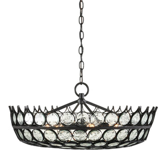 Currey and Company - 9000-0991 - Six Light Chandelier - Augustus - Clear/Satin Black