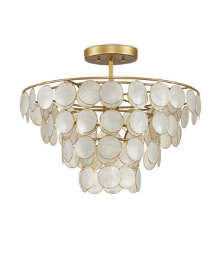 Bon Vivant One Light Semi-Flush Mount in Natural/Gold