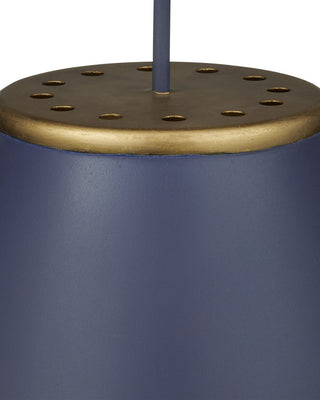 Pierrepont One Light Pendant in Hiroshi Dark Blue/Contemporary Gold Leaf/Gold