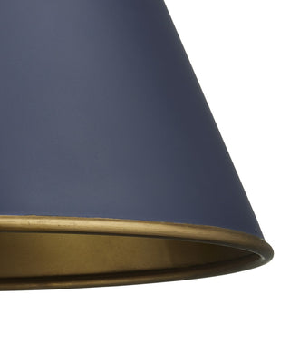 Pierrepont One Light Pendant in Hiroshi Dark Blue/Contemporary Gold Leaf/Gold