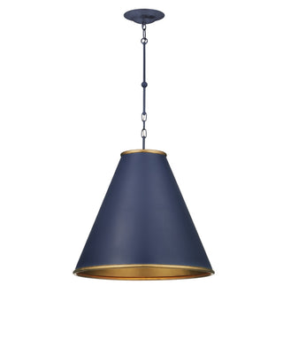 Pierrepont One Light Pendant in Hiroshi Dark Blue/Contemporary Gold Leaf/Gold