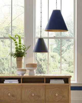 Pierrepont One Light Pendant in Hiroshi Dark Blue/Contemporary Gold Leaf/Gold