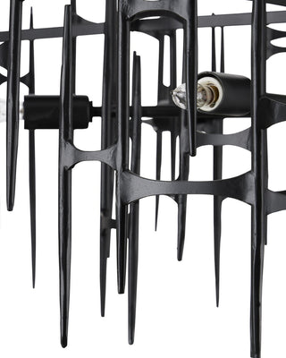 Attingham Six Light Chandelier in Satin Black