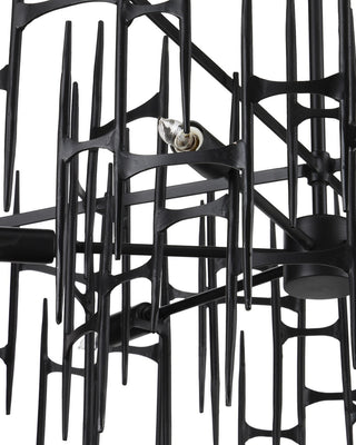 Attingham Six Light Chandelier in Satin Black