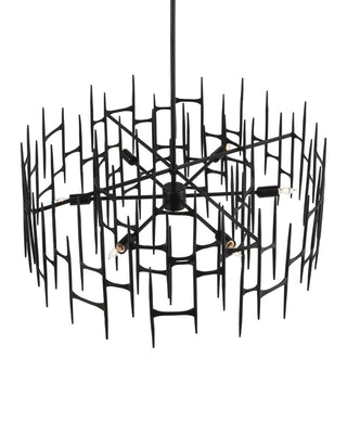 Attingham Six Light Chandelier in Satin Black