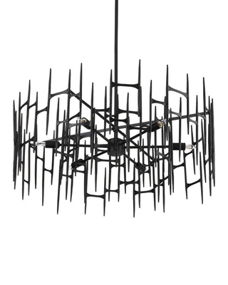 Attingham Six Light Chandelier in Satin Black