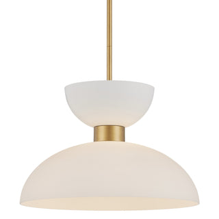 Currey and Company - 9000-1094 - One Light Pendant - Zevio - White/Antique Brass