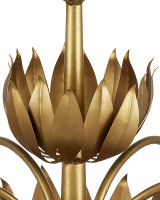 Mirasole Six Light Chandelier in Contemporary Gold Leaf/Gold/White