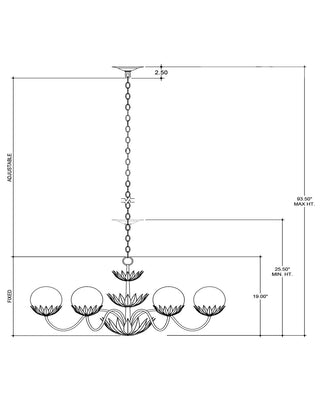 Mirasole Six Light Chandelier in Contemporary Gold Leaf/Gold/White