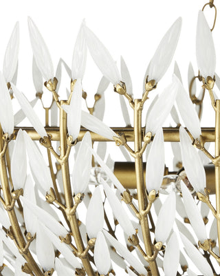 Magnum Opus Seven Light Chandelier in Brass/White