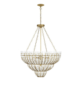 Magnum Opus Seven Light Chandelier in Brass/White