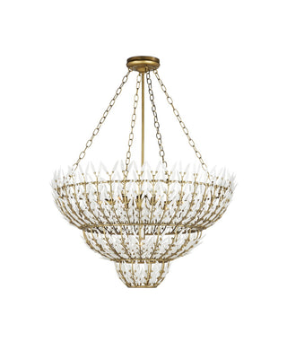 Magnum Opus Seven Light Chandelier in Brass/White