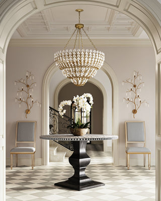 Magnum Opus Seven Light Chandelier in Brass/White