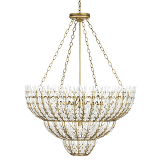 Currey and Company - 9000-1099 - Seven Light Chandelier - Magnum Opus - Brass/White
