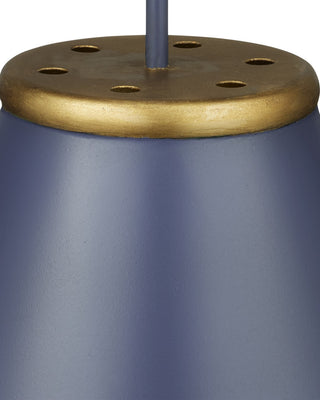 Pierrepont One Light Pendant in Hiroshi Dark Blue/Contemporary Gold Leaf/Gold