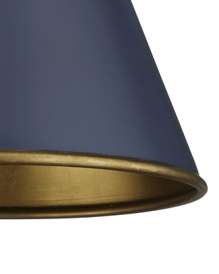 Pierrepont One Light Pendant in Hiroshi Dark Blue/Contemporary Gold Leaf/Gold