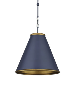 Pierrepont One Light Pendant in Hiroshi Dark Blue/Contemporary Gold Leaf/Gold