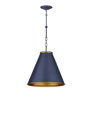 Pierrepont One Light Pendant in Hiroshi Dark Blue/Contemporary Gold Leaf/Gold