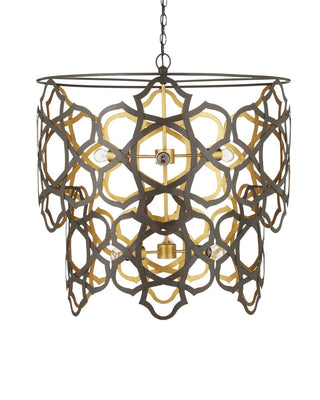 Mauresque Six Light Chandelier in Bronze Gold/Contemporary Gold Leaf