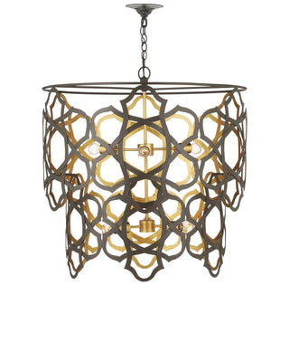 Mauresque Six Light Chandelier in Bronze Gold/Contemporary Gold Leaf