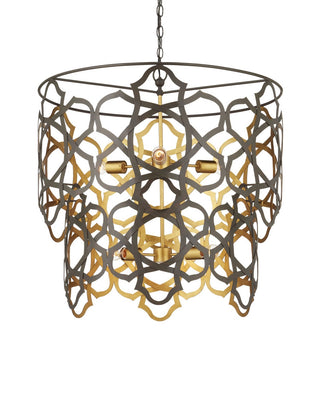 Mauresque Six Light Chandelier in Bronze Gold/Contemporary Gold Leaf