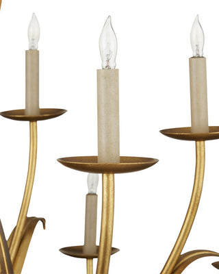 Menefee 18 Light Chandelier in Antique Gold Leaf