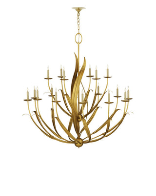 Menefee 18 Light Chandelier in Antique Gold Leaf
