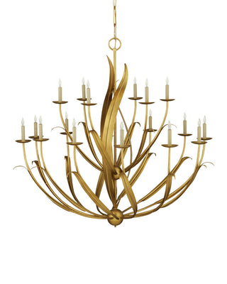 Menefee 18 Light Chandelier in Antique Gold Leaf