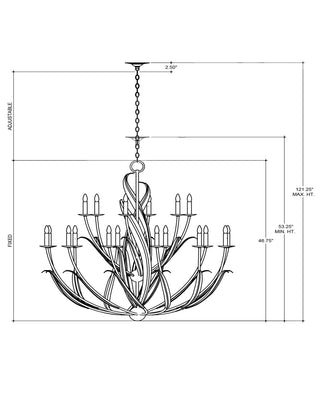 Menefee 18 Light Chandelier in Antique Gold Leaf