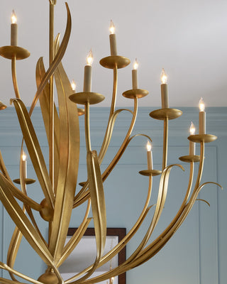 Menefee 18 Light Chandelier in Antique Gold Leaf