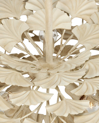 Maidenhair Five Light Semi-Flush Mount in Antique Pearl