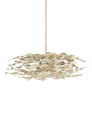 Maidenhair Five Light Semi-Flush Mount in Antique Pearl