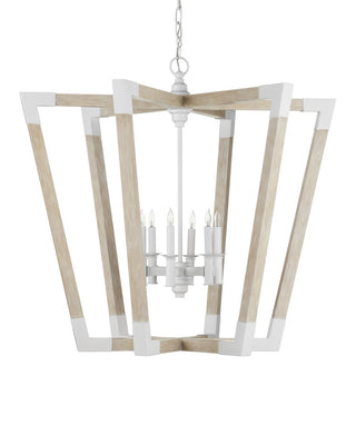 Bastian Six Light Lantern in Sandstone/Sugar White
