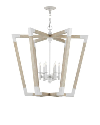 Bastian Six Light Lantern in Sandstone/Sugar White