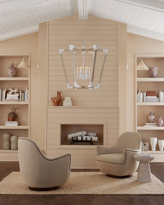 Bastian Six Light Lantern in Sandstone/Sugar White