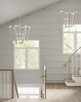 Bastian Six Light Lantern in Sandstone/Sugar White