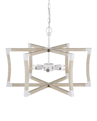 Bastian Six Light Lantern in Sandstone/Sugar White